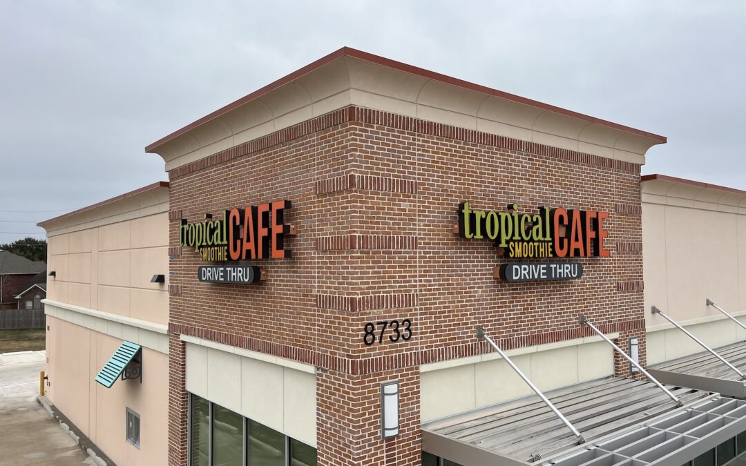 Lighted Exterior Business Signs for Tropical Smoothie Cafes Across Texas