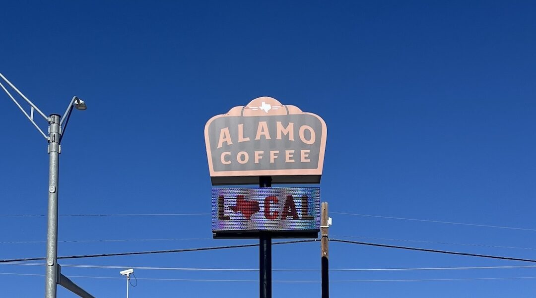 Illuminating Success: Alamo Coffee’s New LED Pylon Sign in Lampasas, Texas