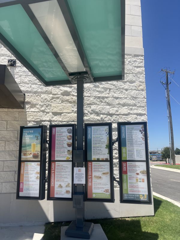 a drive-thru menu board sign